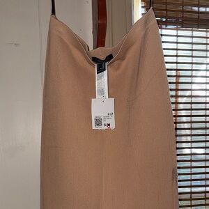 Forever 21 Beige Ribbed MIDI/dress/skirt/tube, size S/M